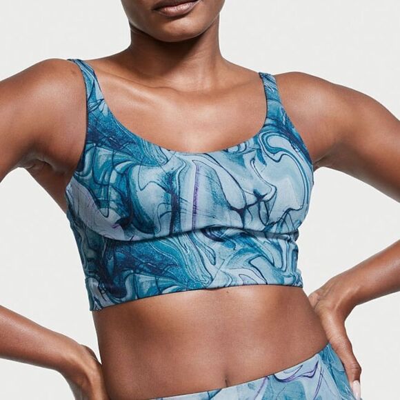 Victoria’s Secret Allegro Lightweight Medium Impact Lined sport bra blue marble - Picture 7 of 7